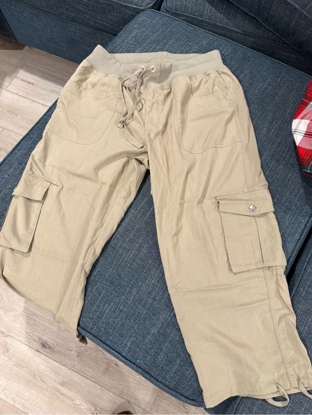 Woman’s Cargo Drawstring Waist Pants - Beige